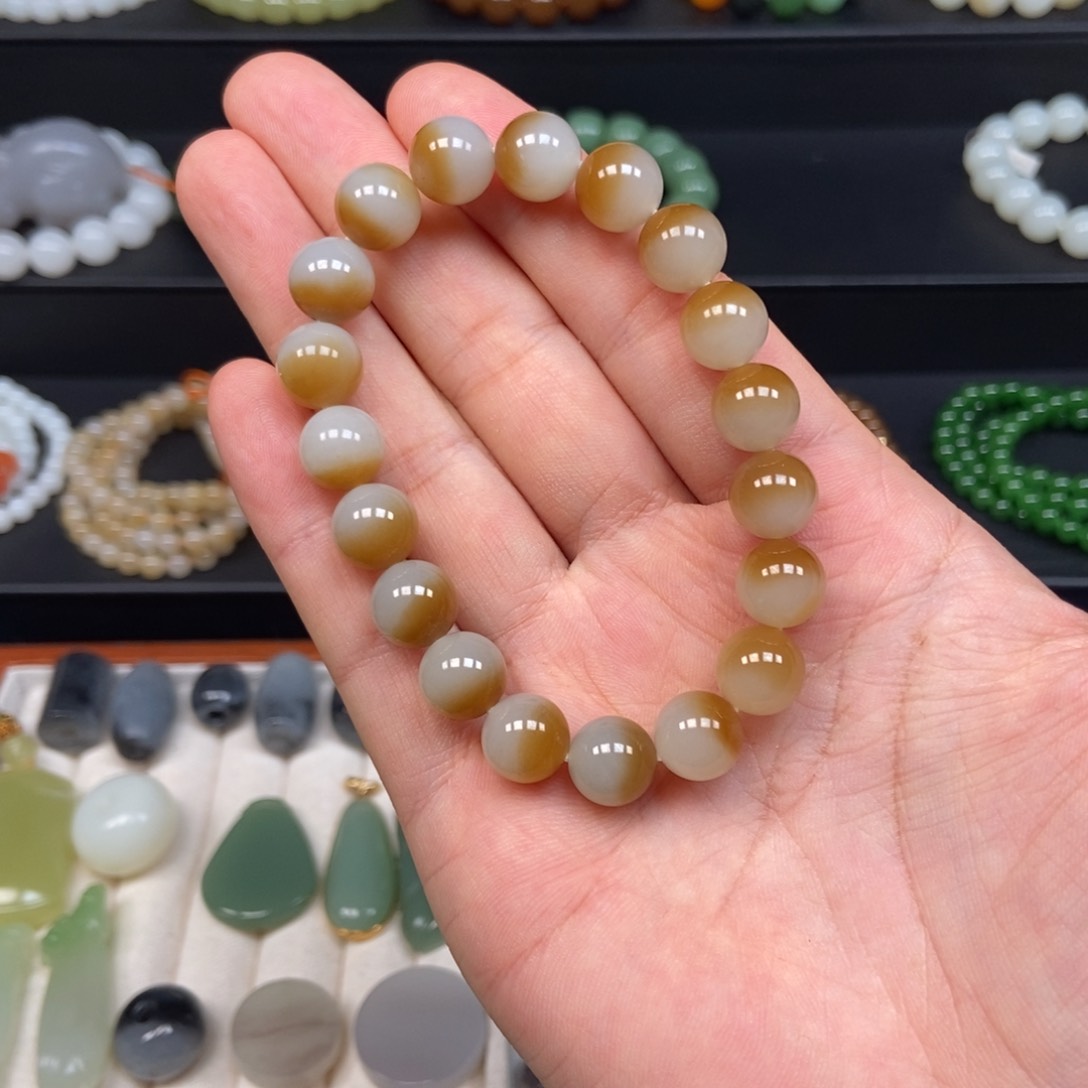 手链未镶嵌和田玉熊新疆且末糖白10m