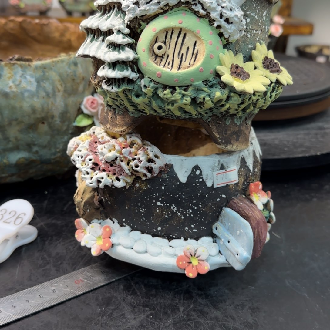 夜***子本默花器手捏花盆