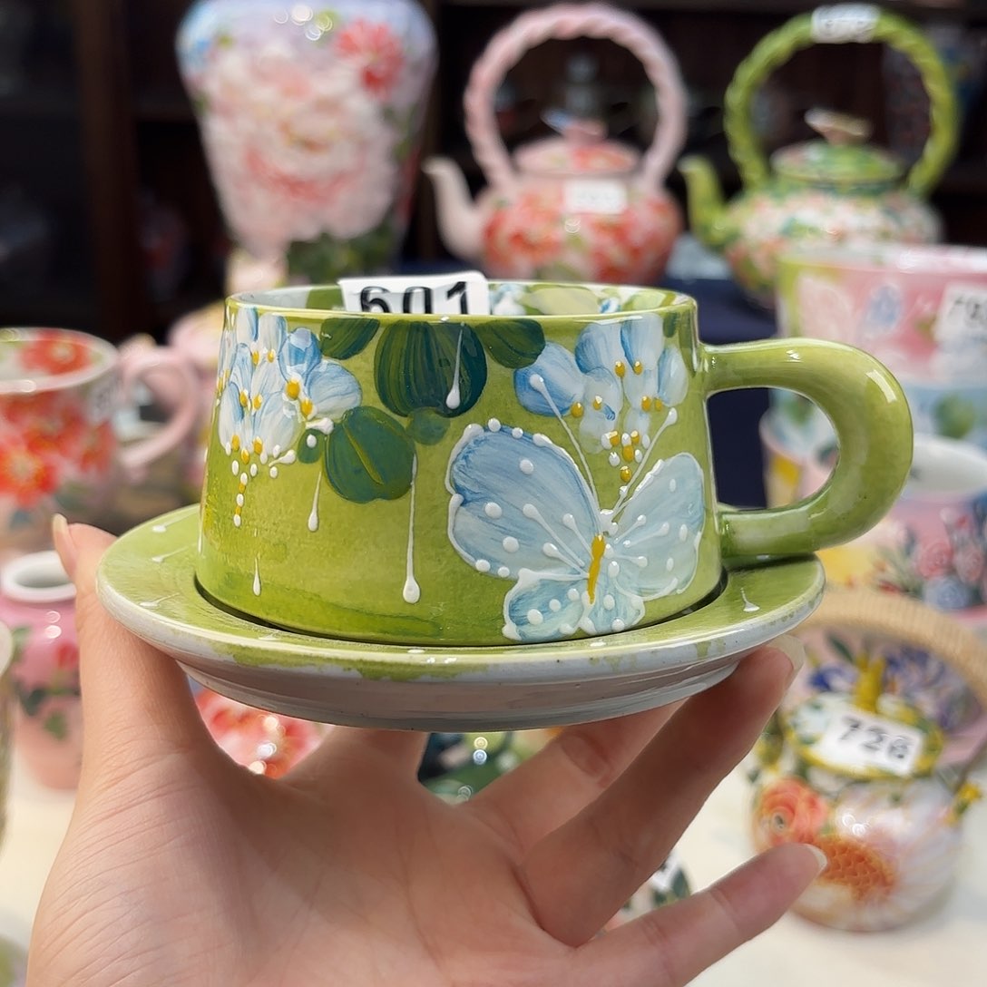 瓷片景德镇手绘高温釉下彩陶瓷茶具 