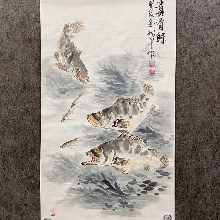 国画李*手绘国画鳜鱼作品