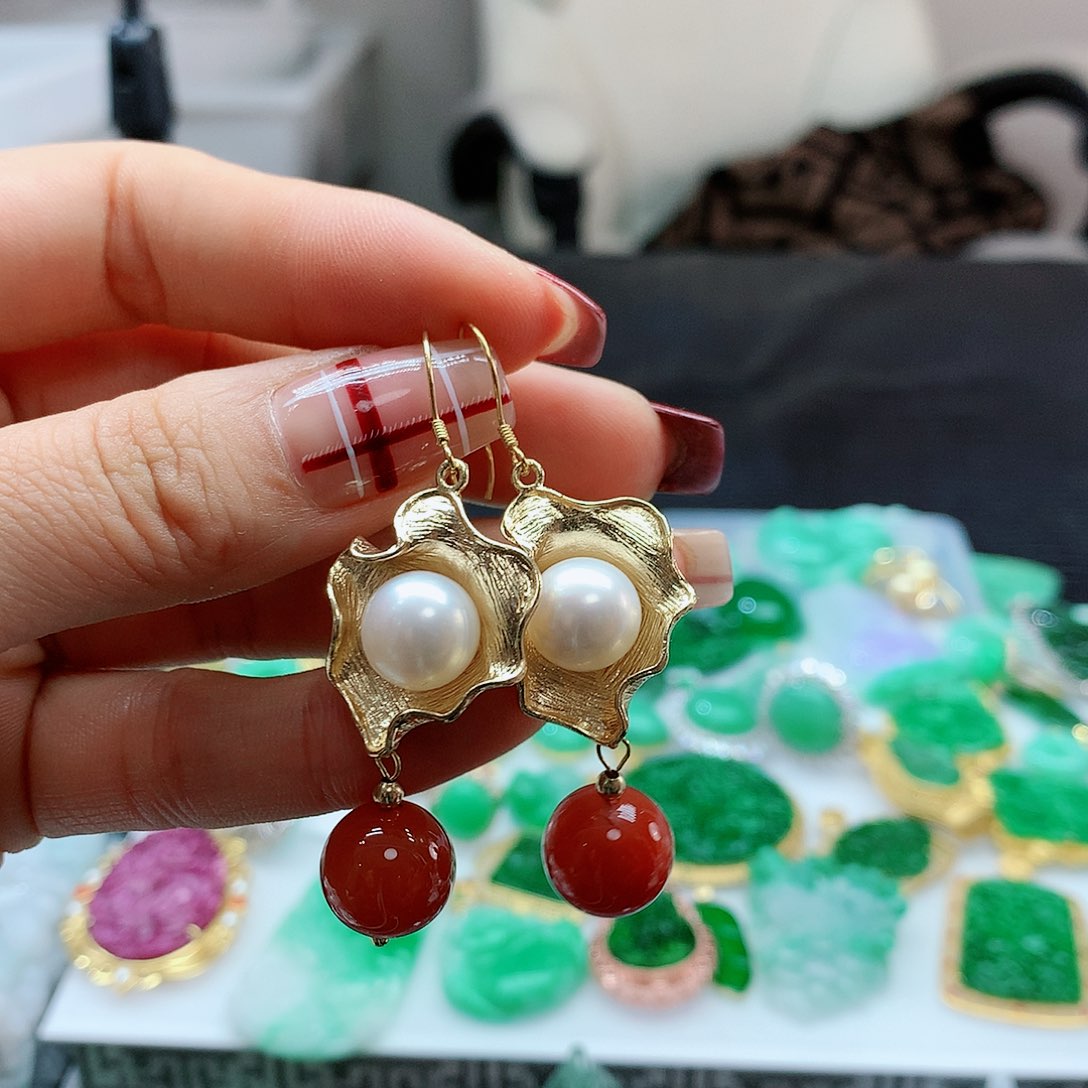 【闪购商品】翡翠耳饰银S925镶嵌，