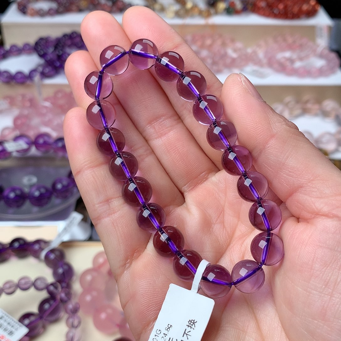 水晶手串未镶嵌紫水晶