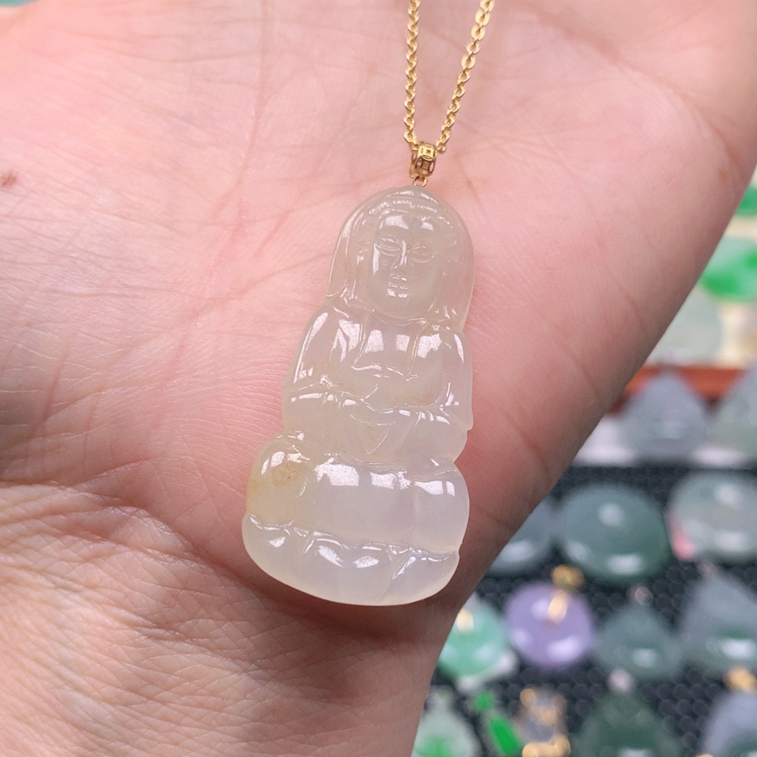 【闪购商品】翡翠吊坠(不含链)18K金镶嵌