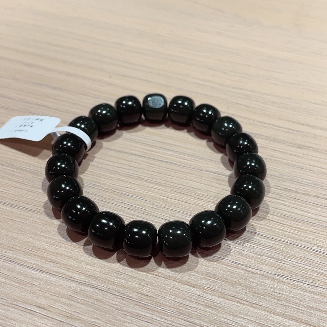 和田玉手串未镶嵌沙枣青卡10.11老型