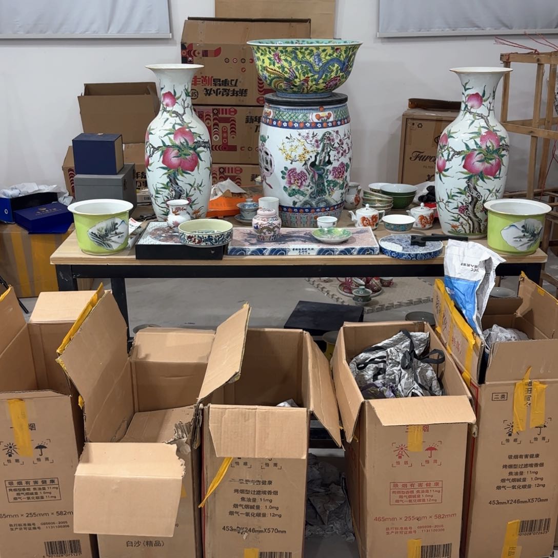 瓷片摆件手绘瓷器全部处理