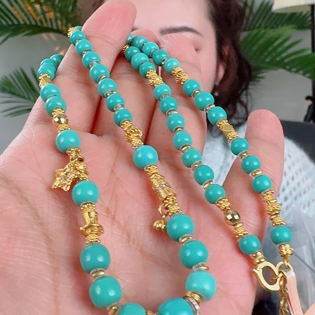 18K金镶嵌绿松石珠宝奇石