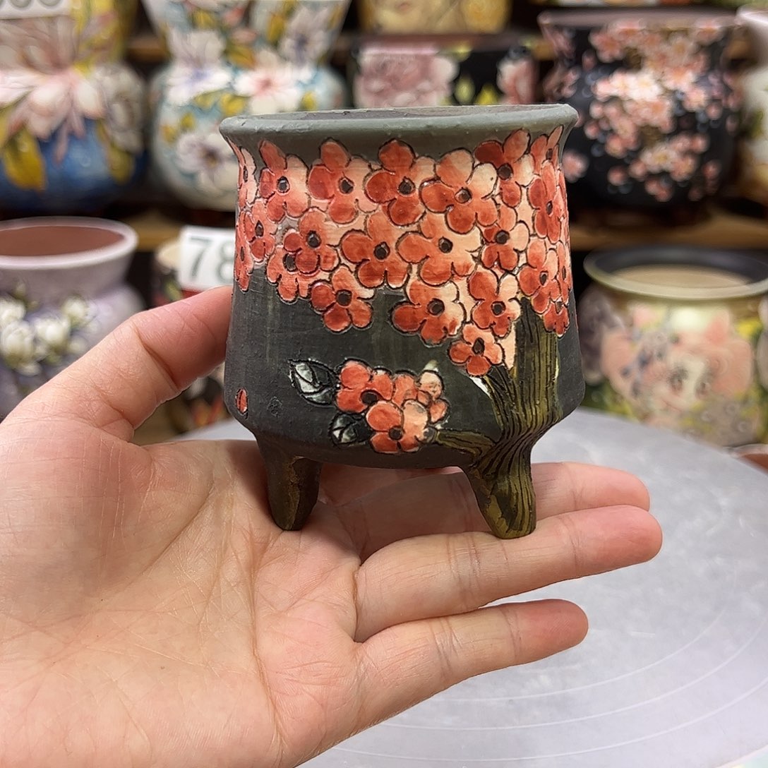 景德镇炫彩手绘口7高8.5