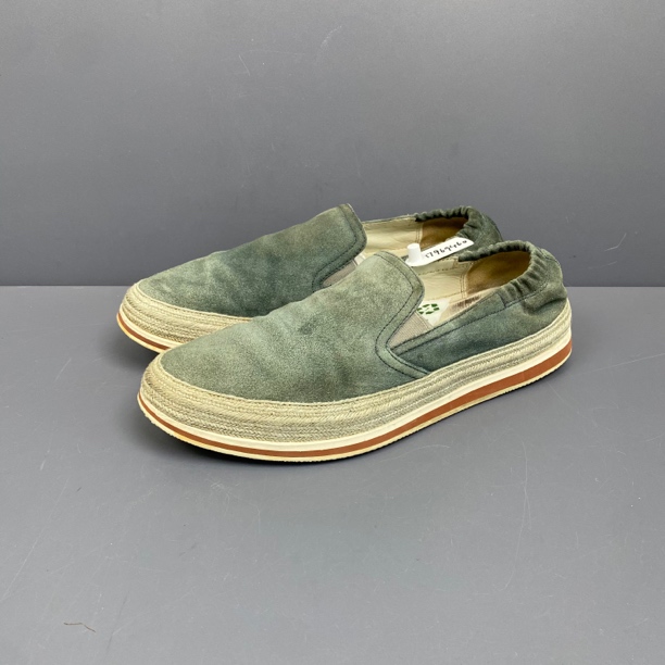 95新 Prada/普拉达 41码 Prada白绿一脚蹬 休闲鞋 270