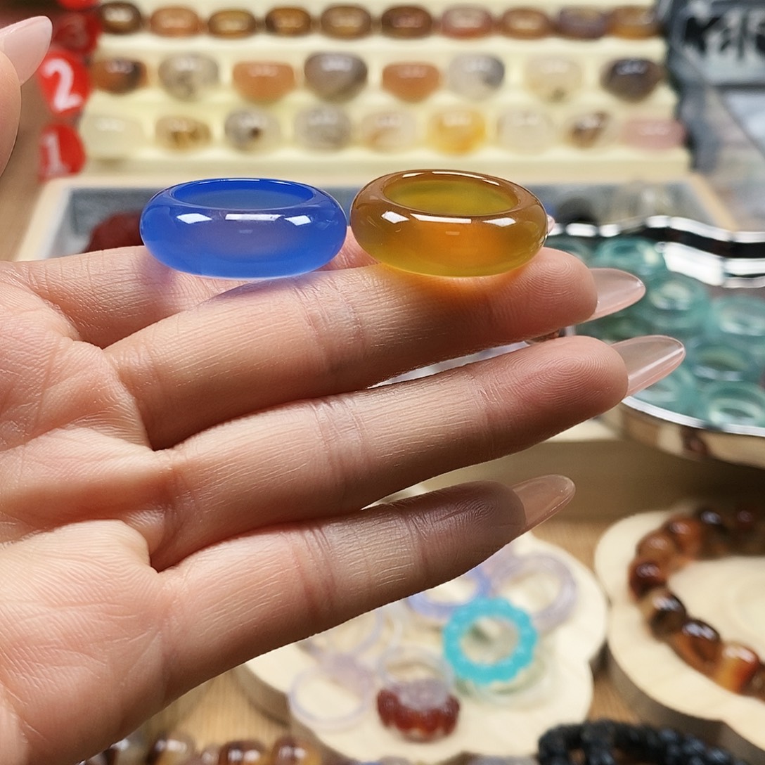 三***雨玛瑙/玉髓未镶嵌戒指