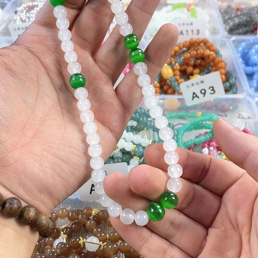 檀香木手串银S925镀金镶嵌