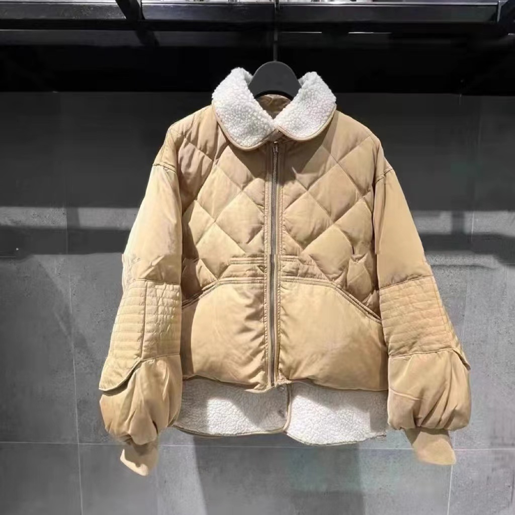 2024冬季韩版灯笼袖外套年货清^特^设计师款时尚百榙棉衣女装