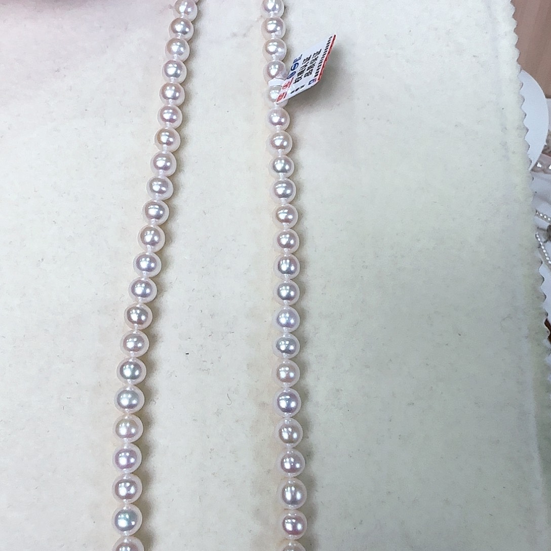 淡水珍珠项链银S925镶嵌8-8.5