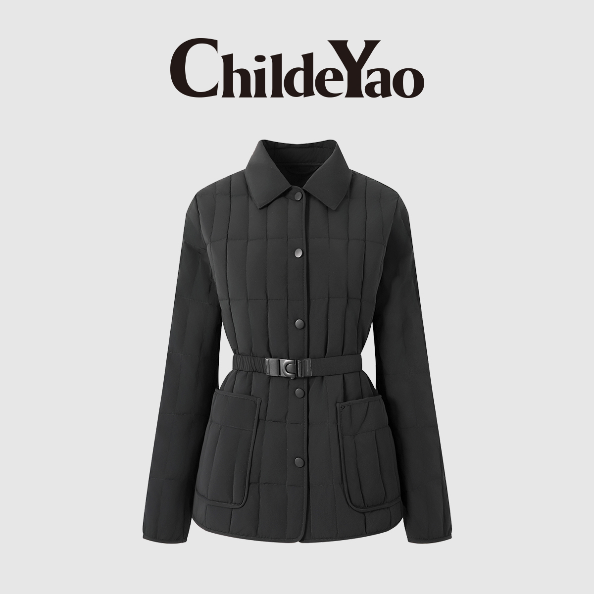 Childe Yao女装2025年冬季新款羽绒服短款收腰鹅绒服18A38