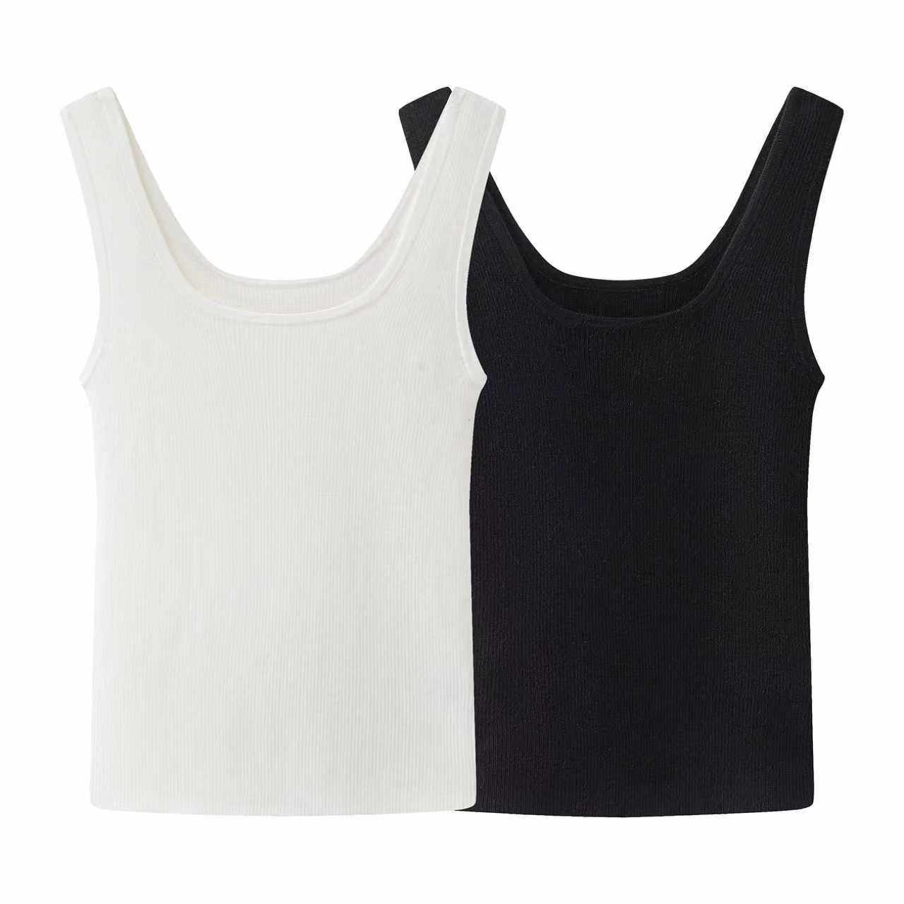 艾家2026春款显瘦内搭外穿黑白两色针织吊带背心无袖上衣女1211