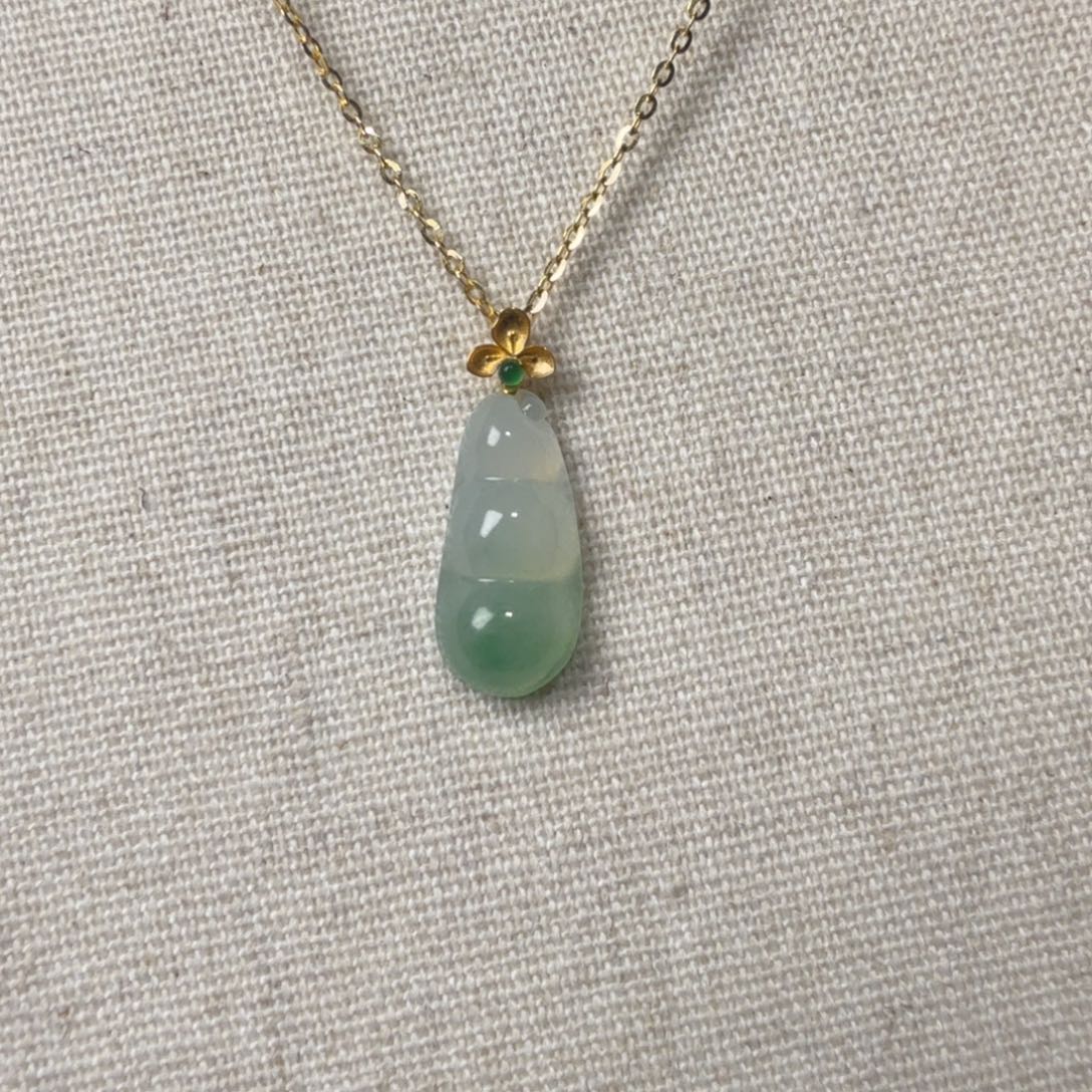 翡翠裸石翡翠18k福豆