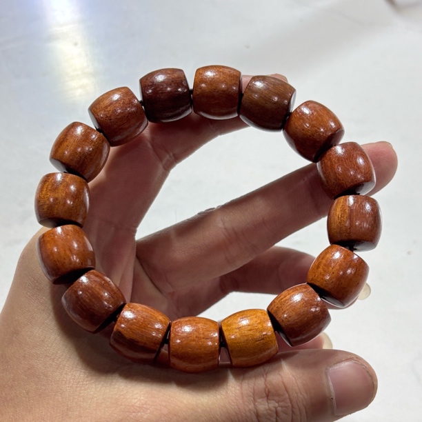 c426直切桃木卡1.4cm单圈手串