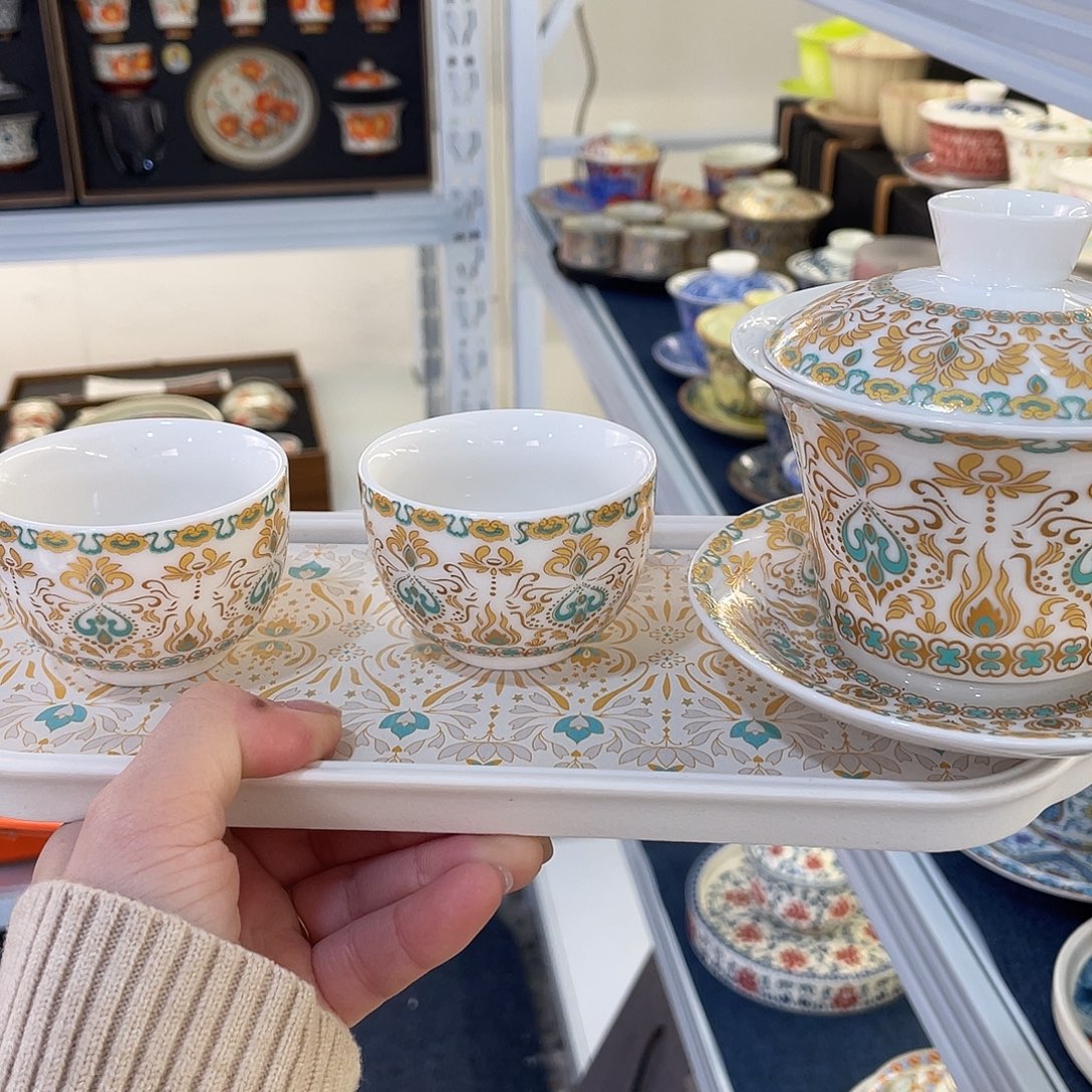 陶景德陶瓷盖碗茶具