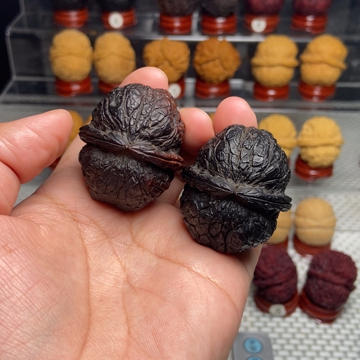 文玩核桃把件蟒纹元宝25