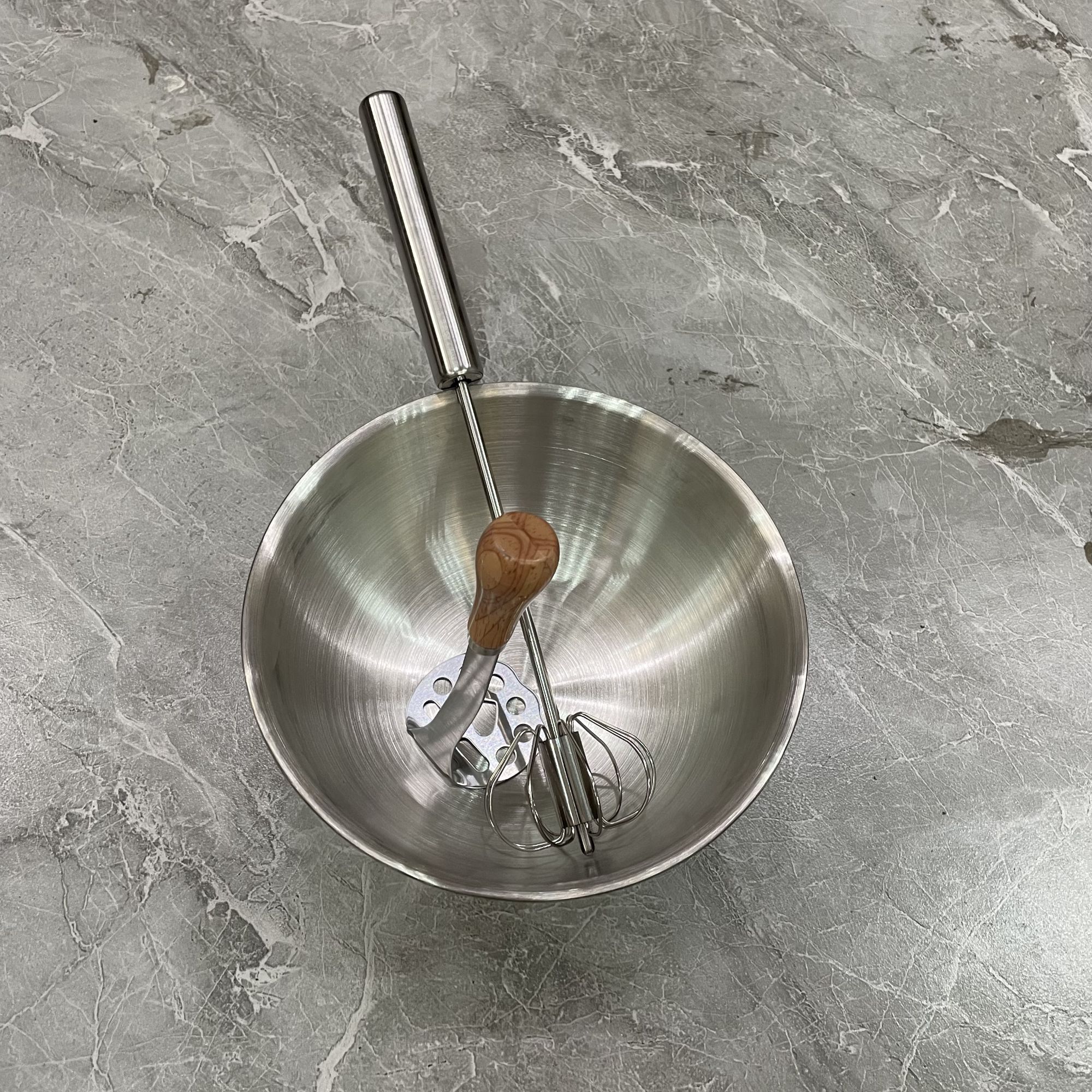 款烘焙必备盆加打蛋器和压泥器居家日用套装【汤家限定】