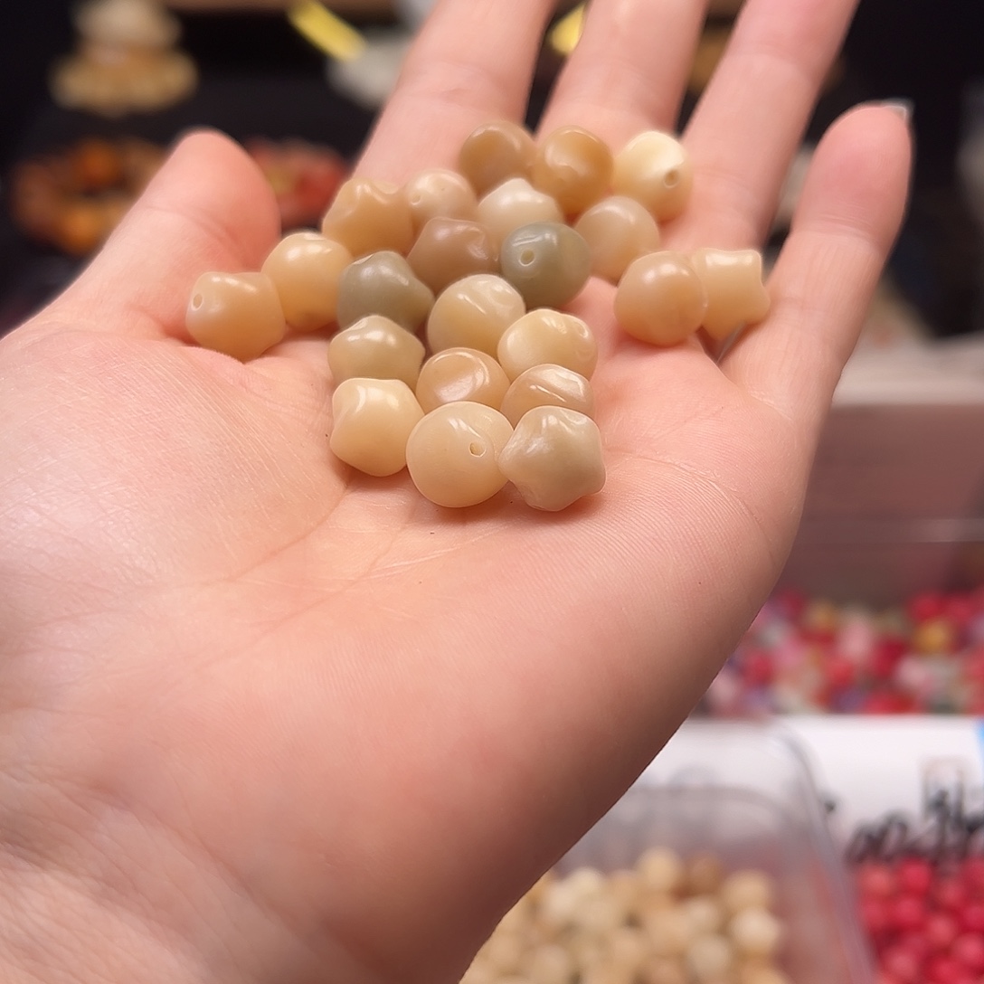 手串菩提根/象牙果微瑕马卡龙星星40颗