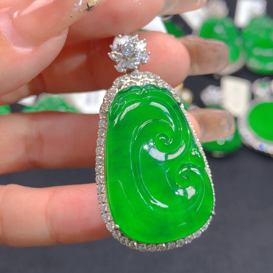 翡翠颈饰银S925镶嵌11111111111