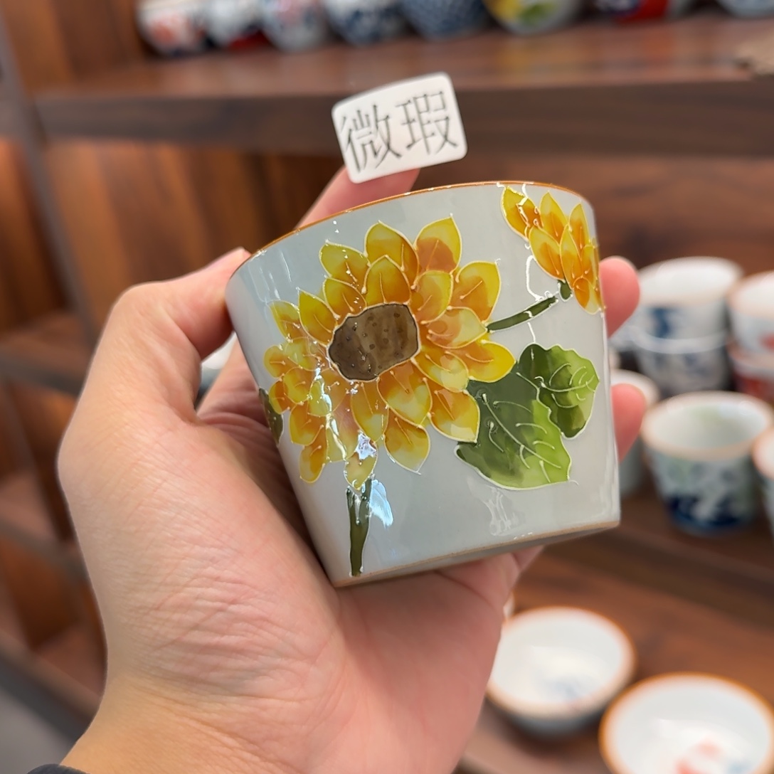 釉下手绘茶具微瑕