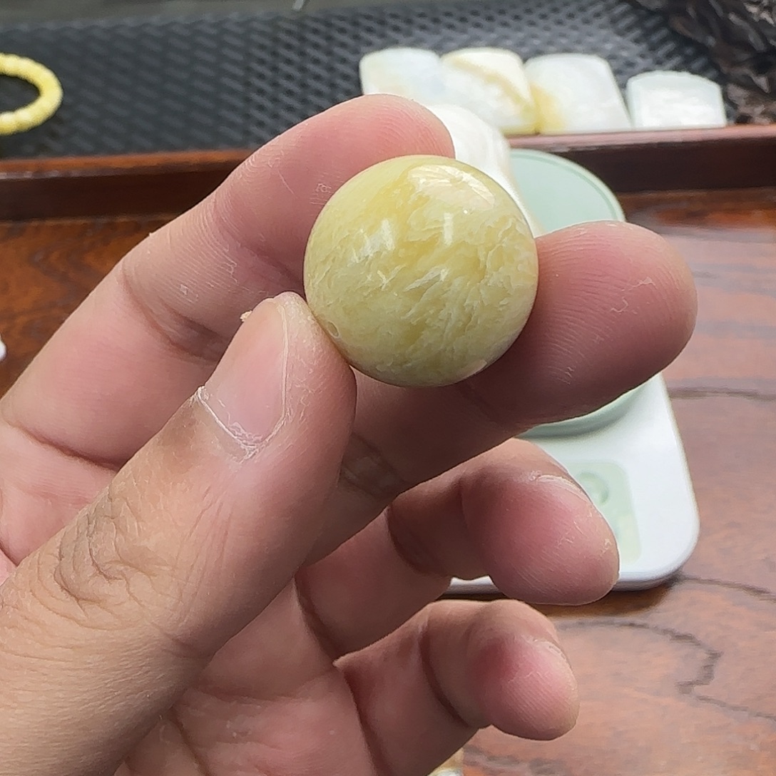 白玉菩提手串20单颗牛