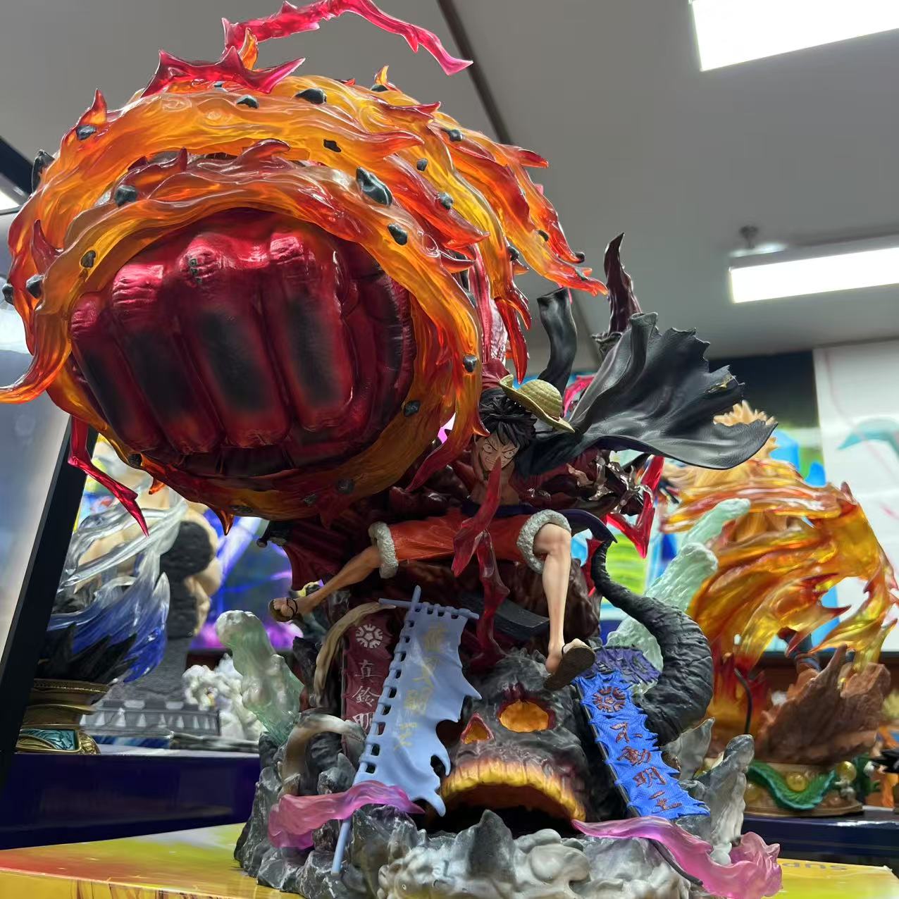 大号 精品 现货 海贼王 业火路飞+骷髅头 手办模型摆件 