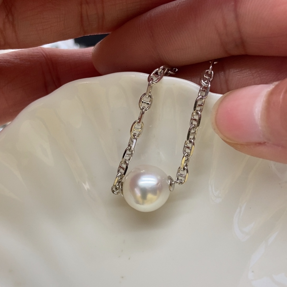 海水珍珠手链银S925镶嵌