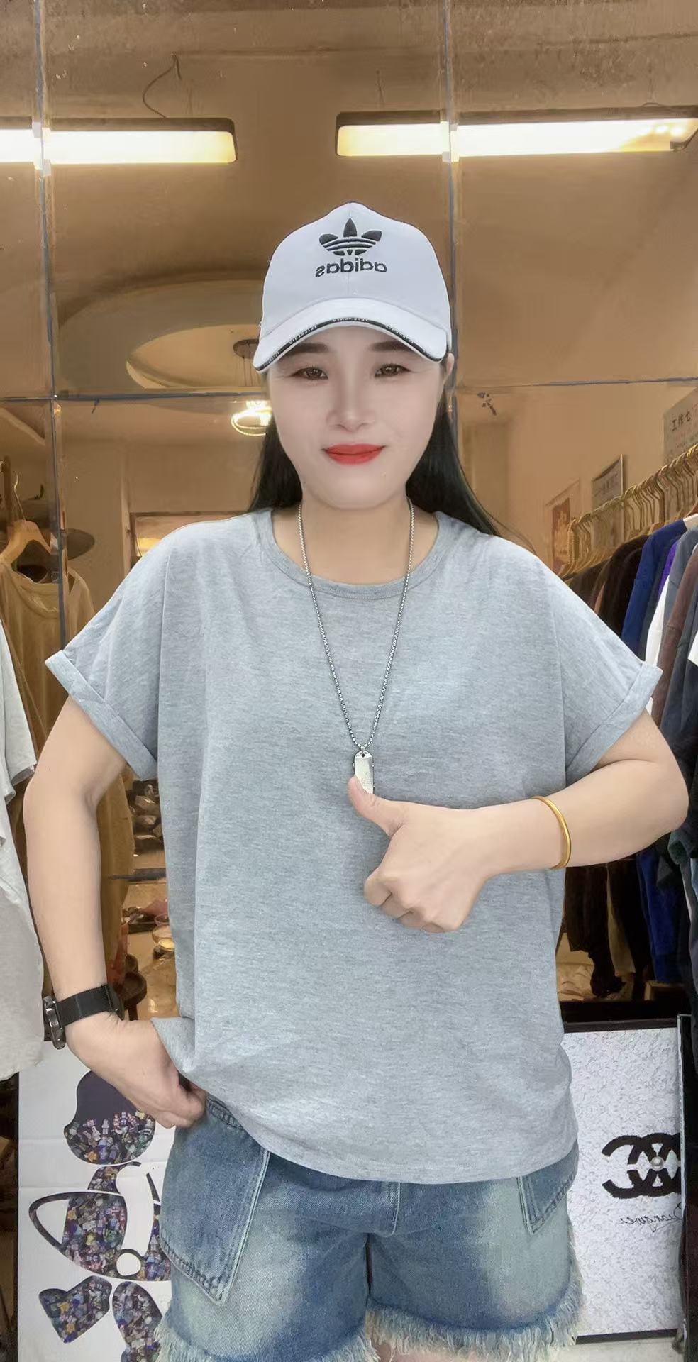 外贸高品质纯棉男女同款T恤坎袖