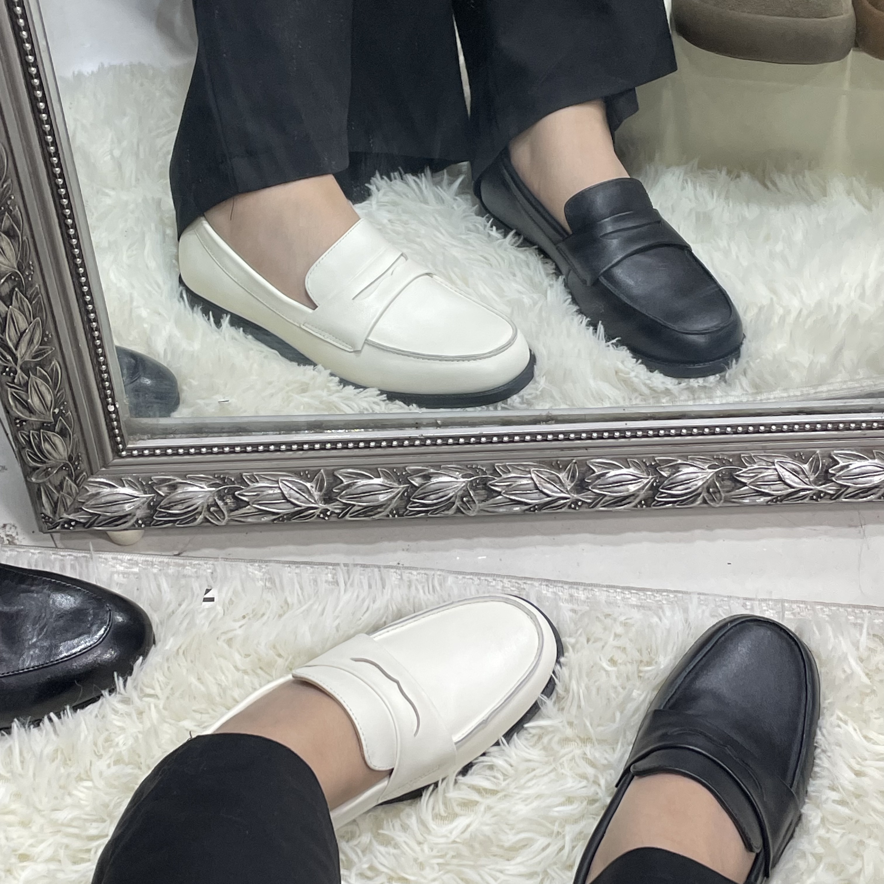 2025新款极简英伦风“闪穿”真皮时尚百搭休闲乐福鞋大方经典款