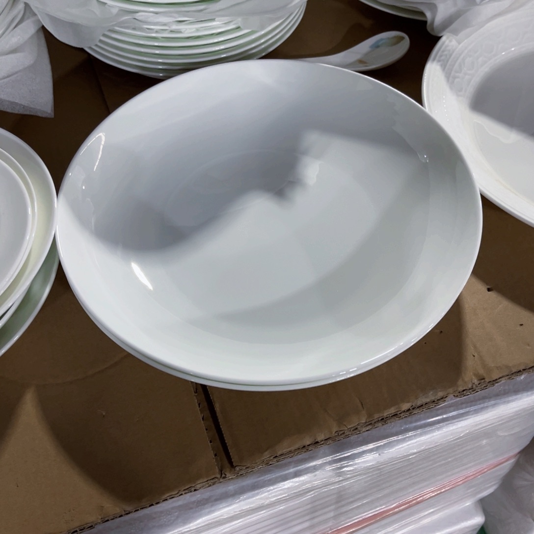 小***妈新骨瓷纯白10深盘两个