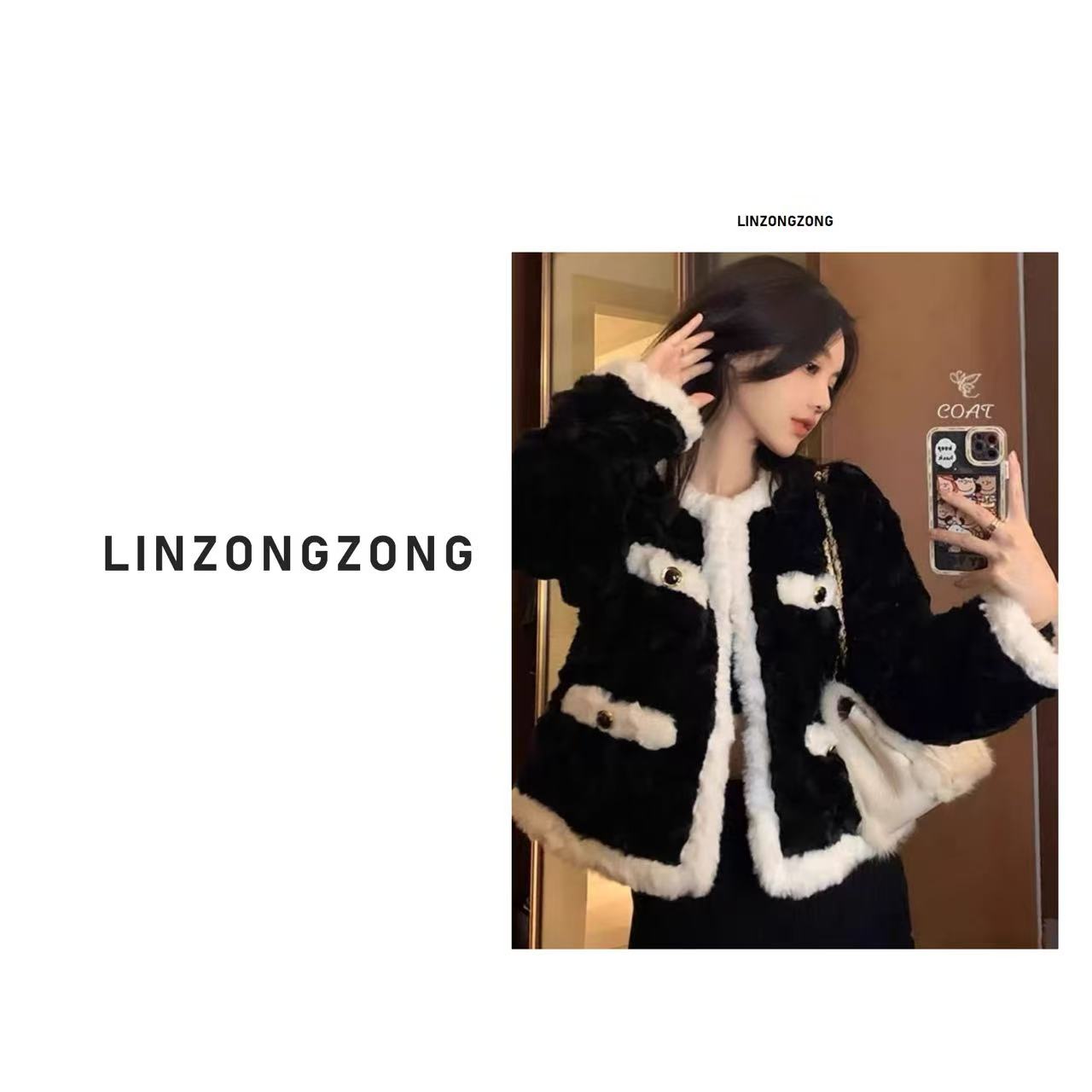 【林总总专属】0624 小香风羊羔毛绒外套女冬季加厚保暖8225