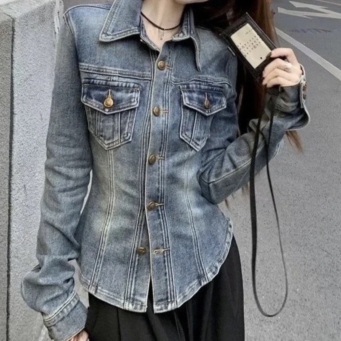 古着Vintage复古街头风牛仔夹克外套No退换 非图片款