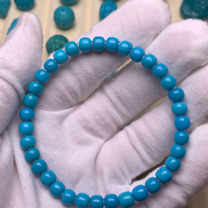 未镶嵌绿松石绿松石手串5.6