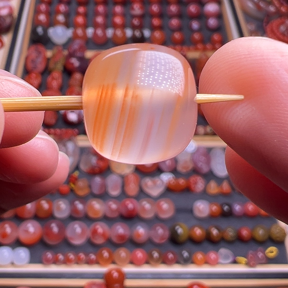 南红玛瑙未镶嵌珠宝奇石特色老型珠13.6mm