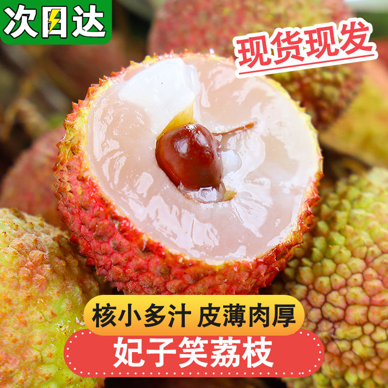 岭南荔枝【今天拍 明天到】广东高州妃子笑直采老树荔枝新鲜水果妃子笑2斤-4斤装荔枝同城送