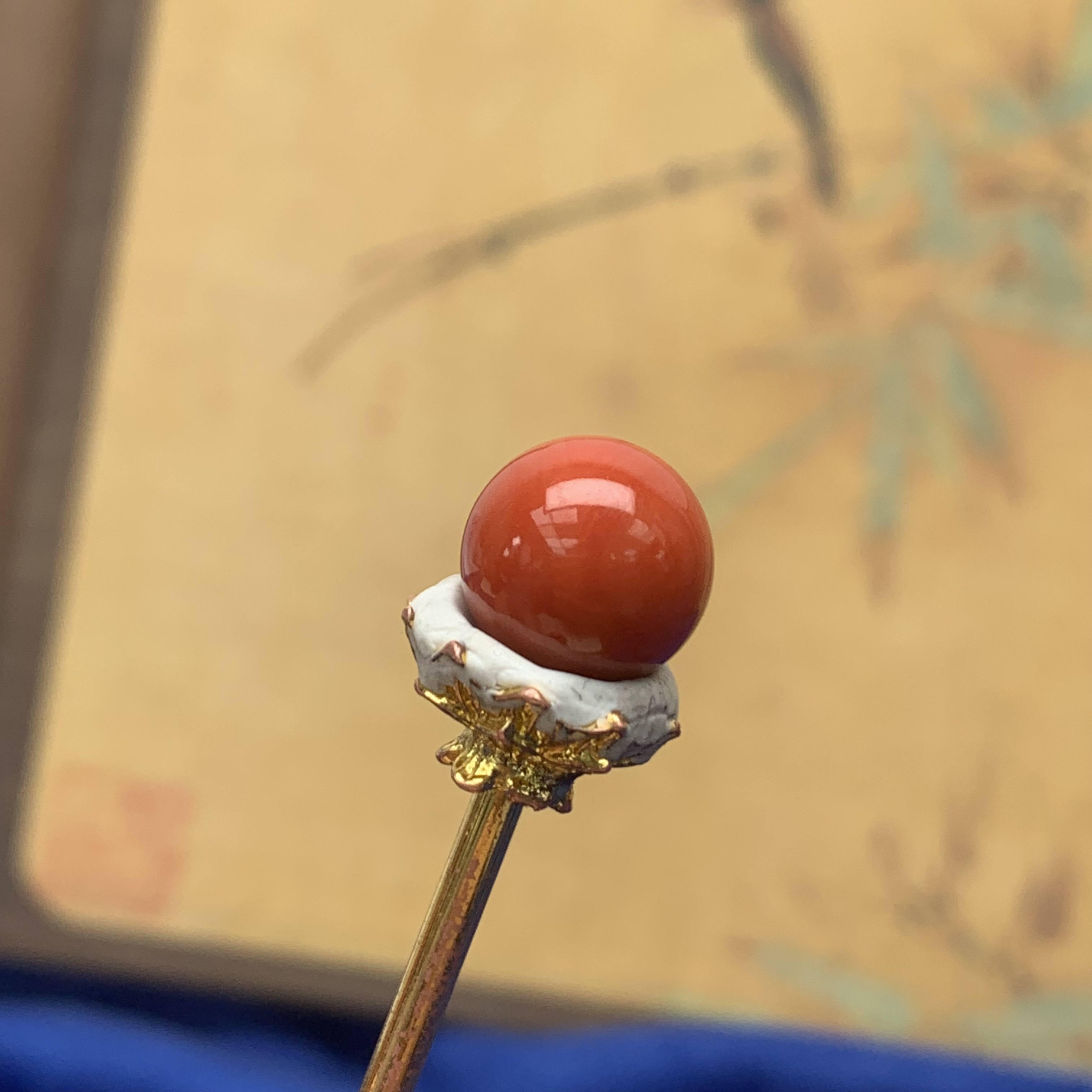 天然沙丁红珊瑚11.8mm圆珠单珠基地发货一物一证有机宝石