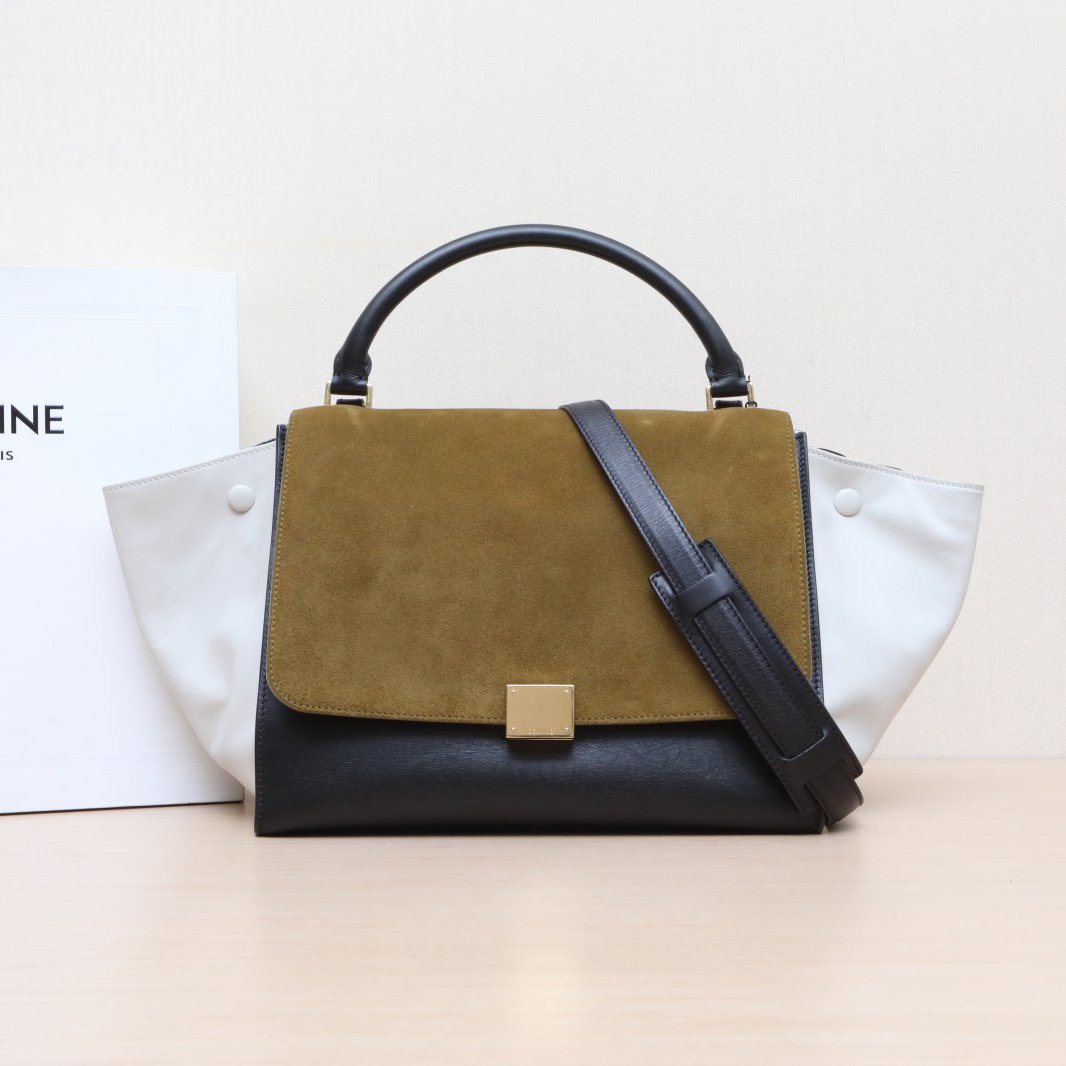 95新 Celine/思琳 小花Jerry活动Trapeze 秋千包 中号 金扣