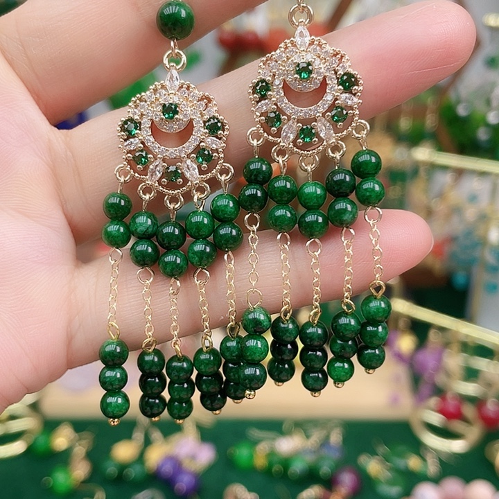 石英质玉合金耳钉