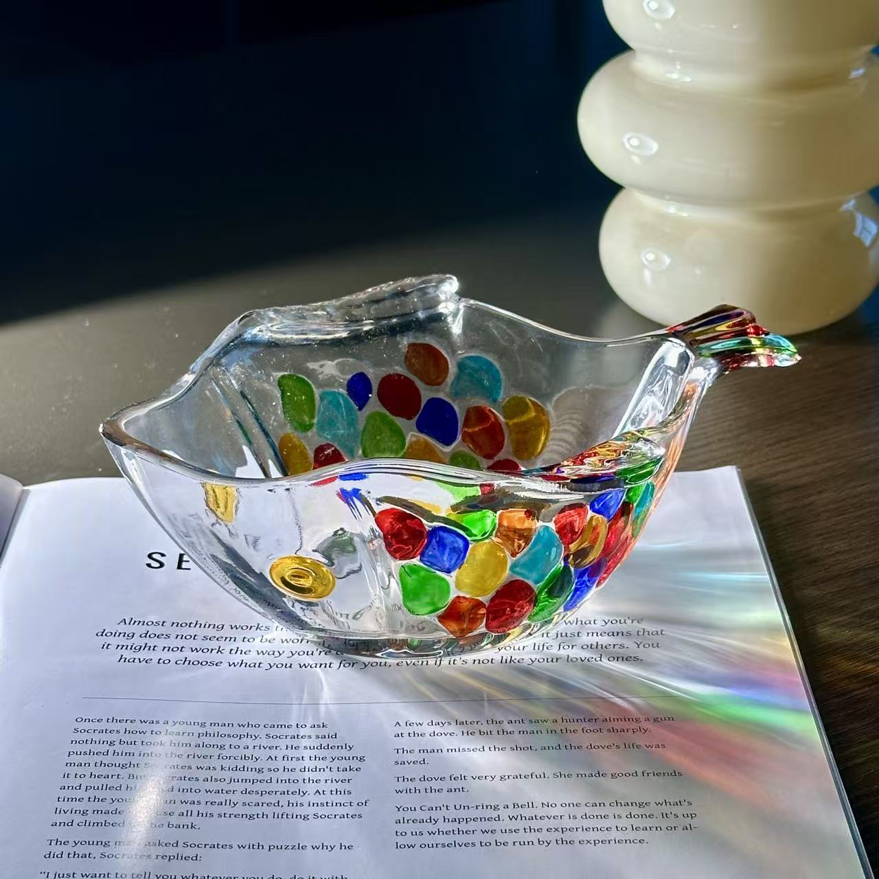 【单支装】人工彩绘鱼形家用小碗水果碗干果盘