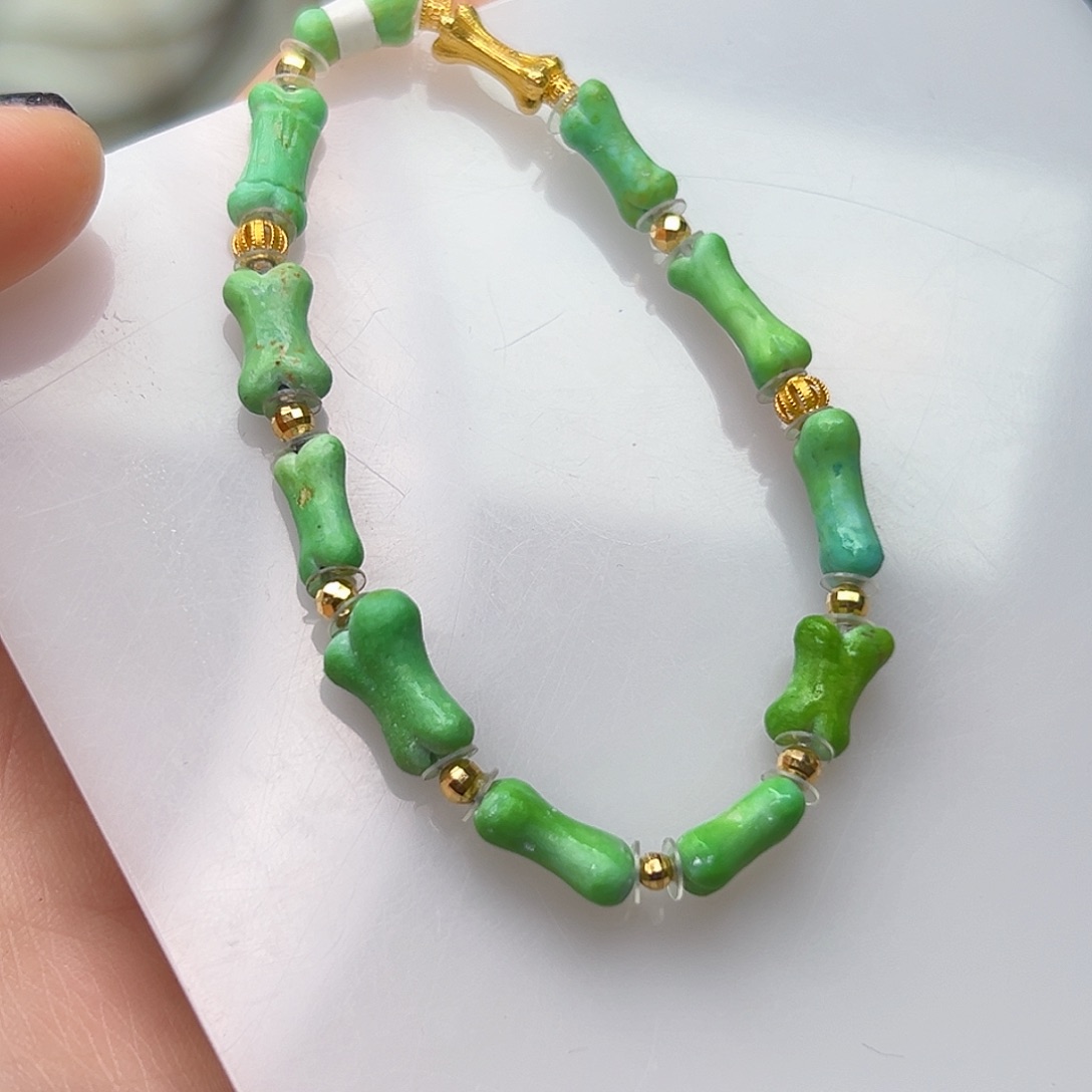 绿松石珠宝奇石18K金镶嵌