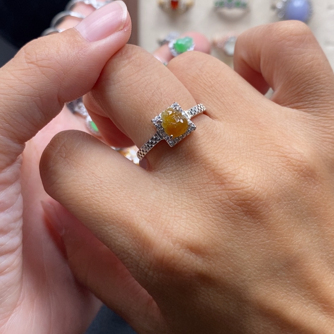 翡翠银S925镶嵌戒指