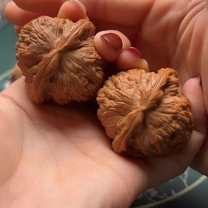 文玩核桃把件45白狮子