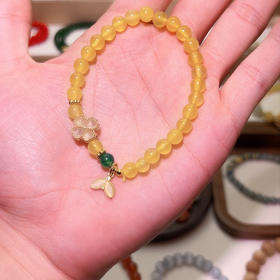 石英质玉手链未镶嵌玛瑙手串