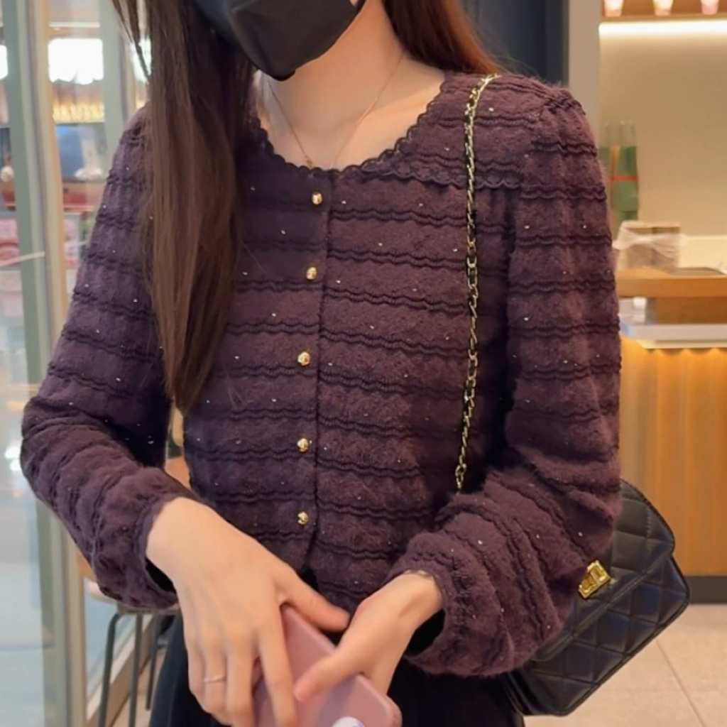 【大脸哈】秋冬新款法式蕾丝花边圆领打底衬衫女2025显瘦百搭衬衣