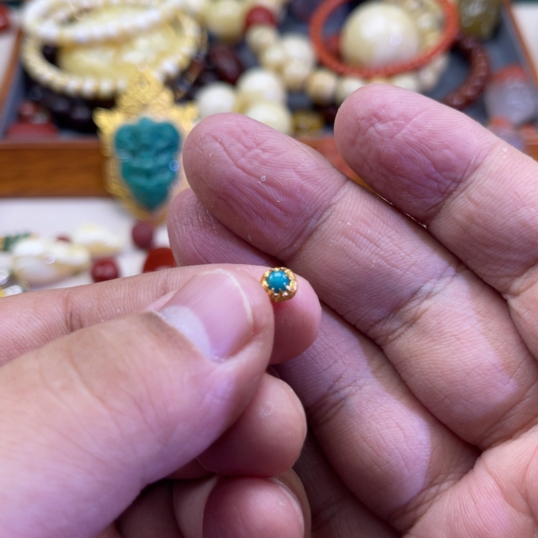 绿松石18K金镶嵌珠宝奇石67