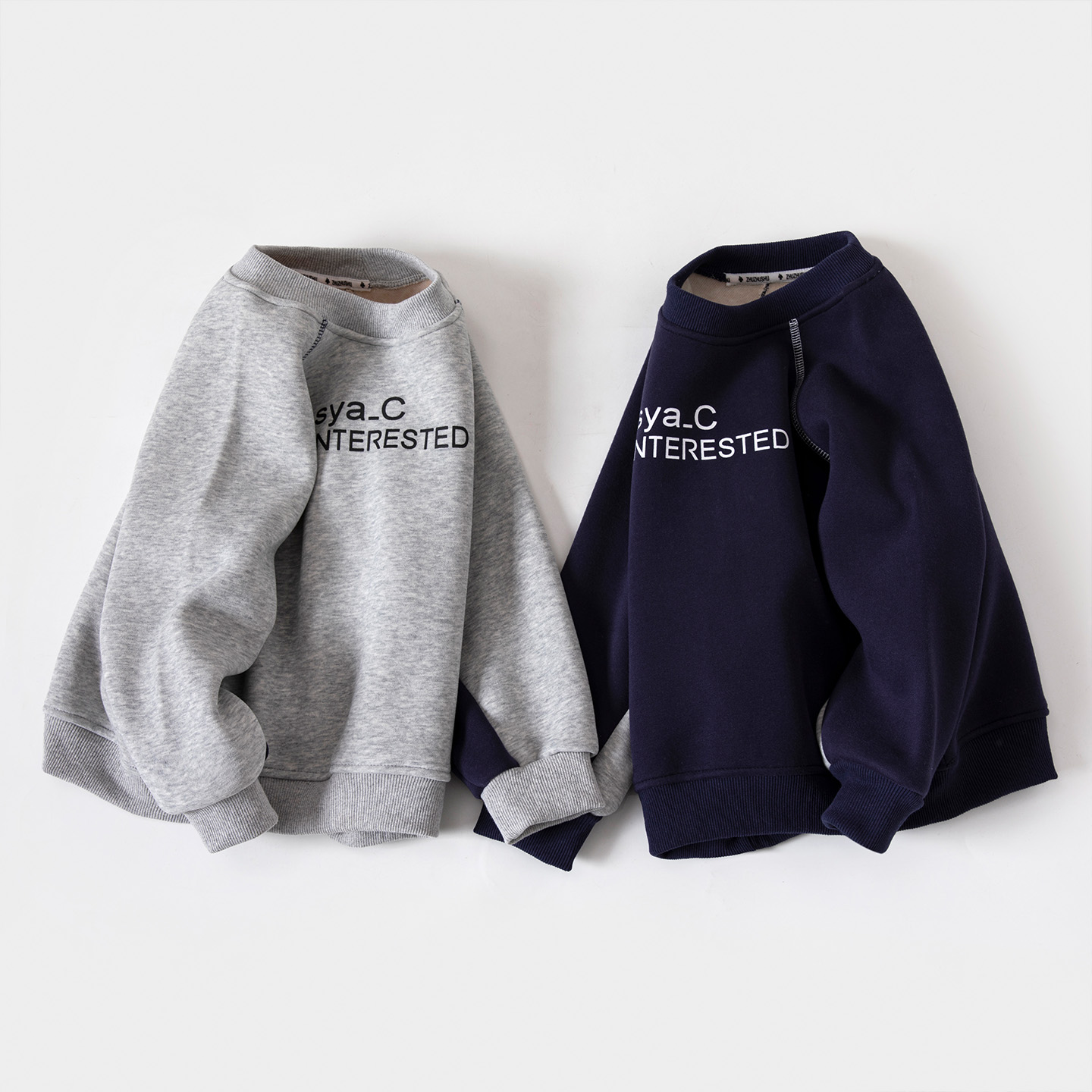 绣花猫男女童绵羊毛桑蚕丝卫衣2025秋冬新款加绒加厚长袖打底衫