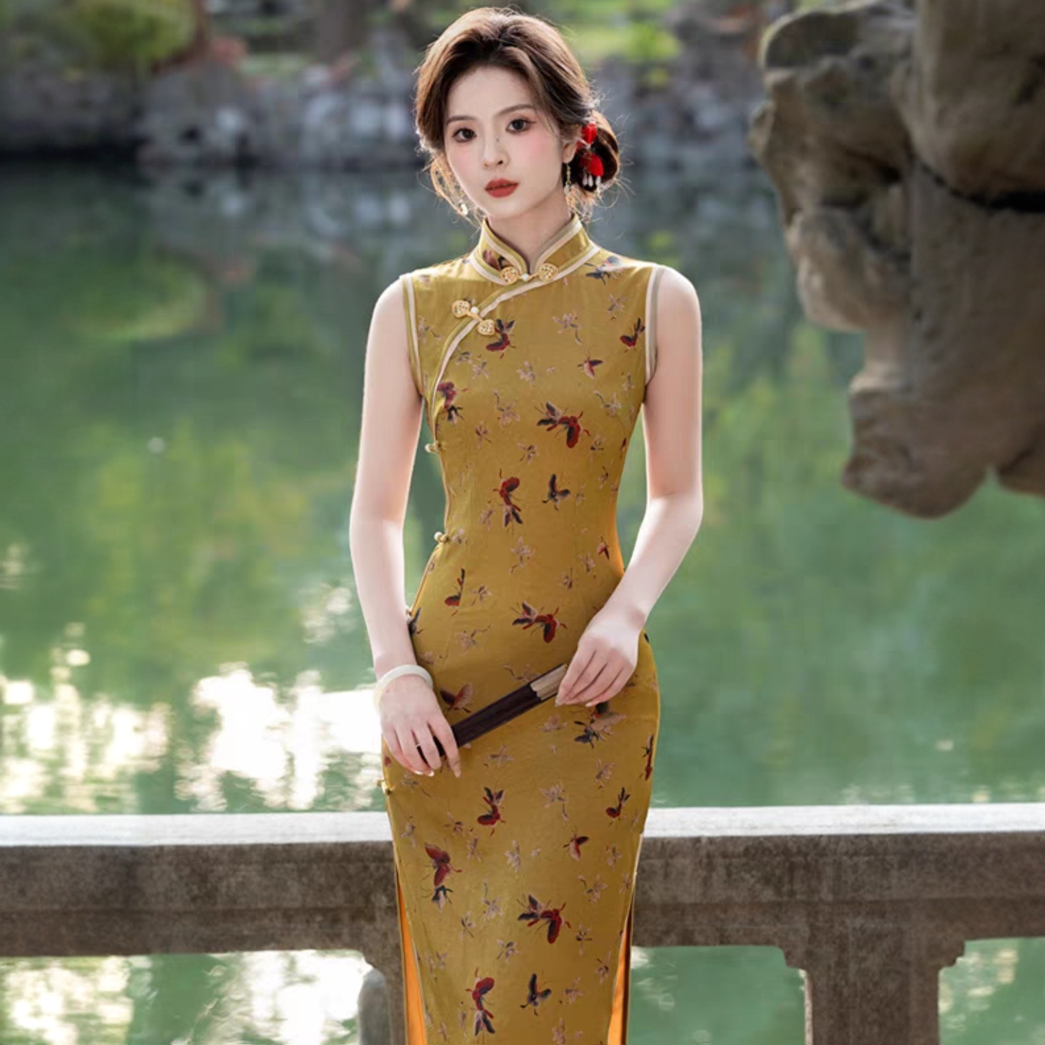 苏故里【浮光惊梦】新中式夏季少女气质优雅旗袍日常可穿长款复古