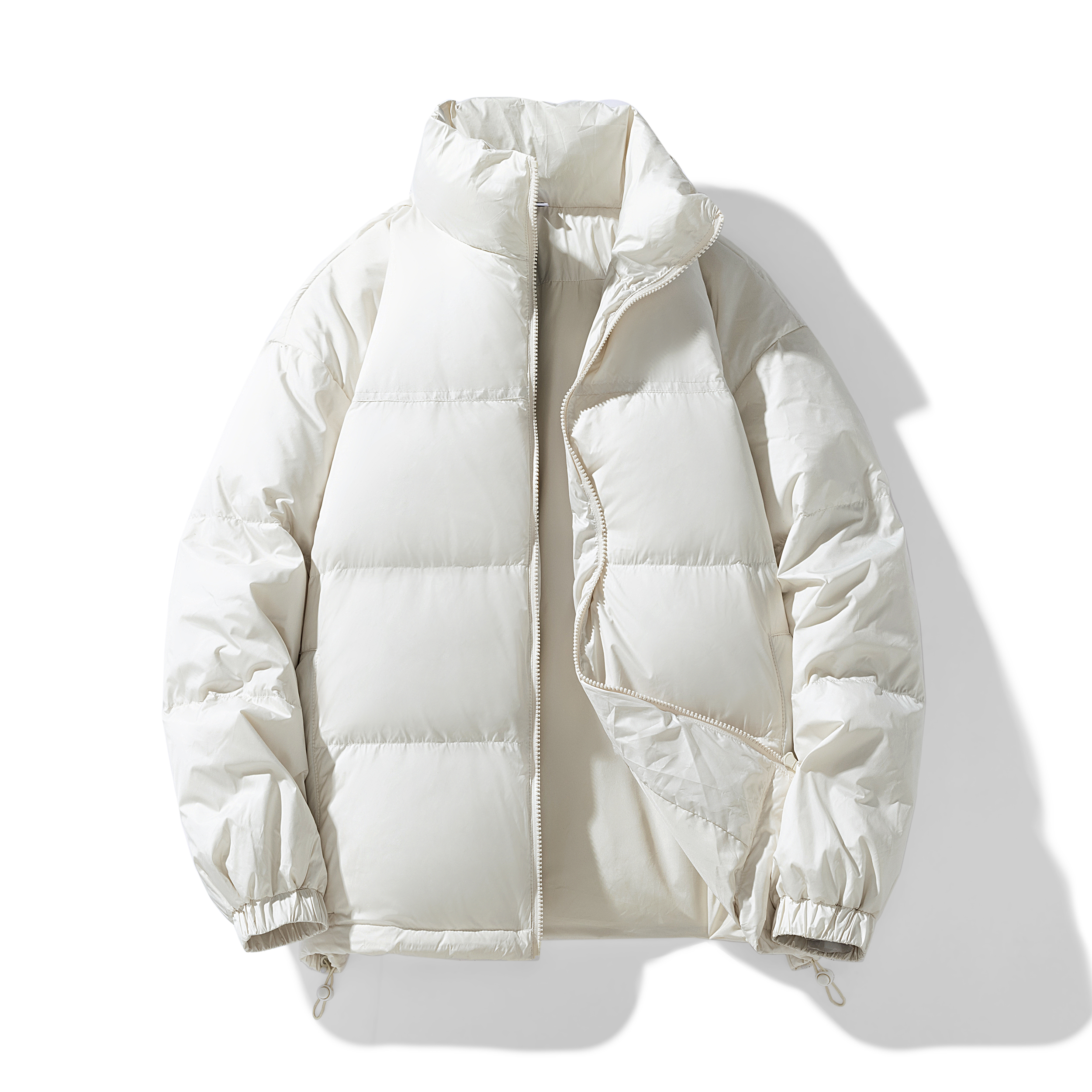 ①博同款纯色立领白鸭绒羽绒服耐磨棉服男士面包棉服加厚秋冬季